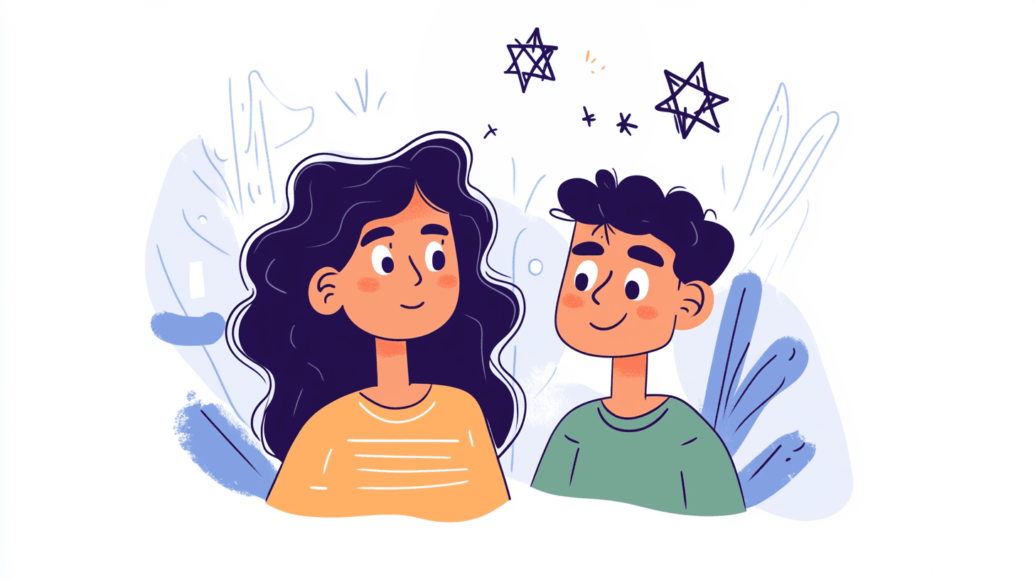 two characters and star of david